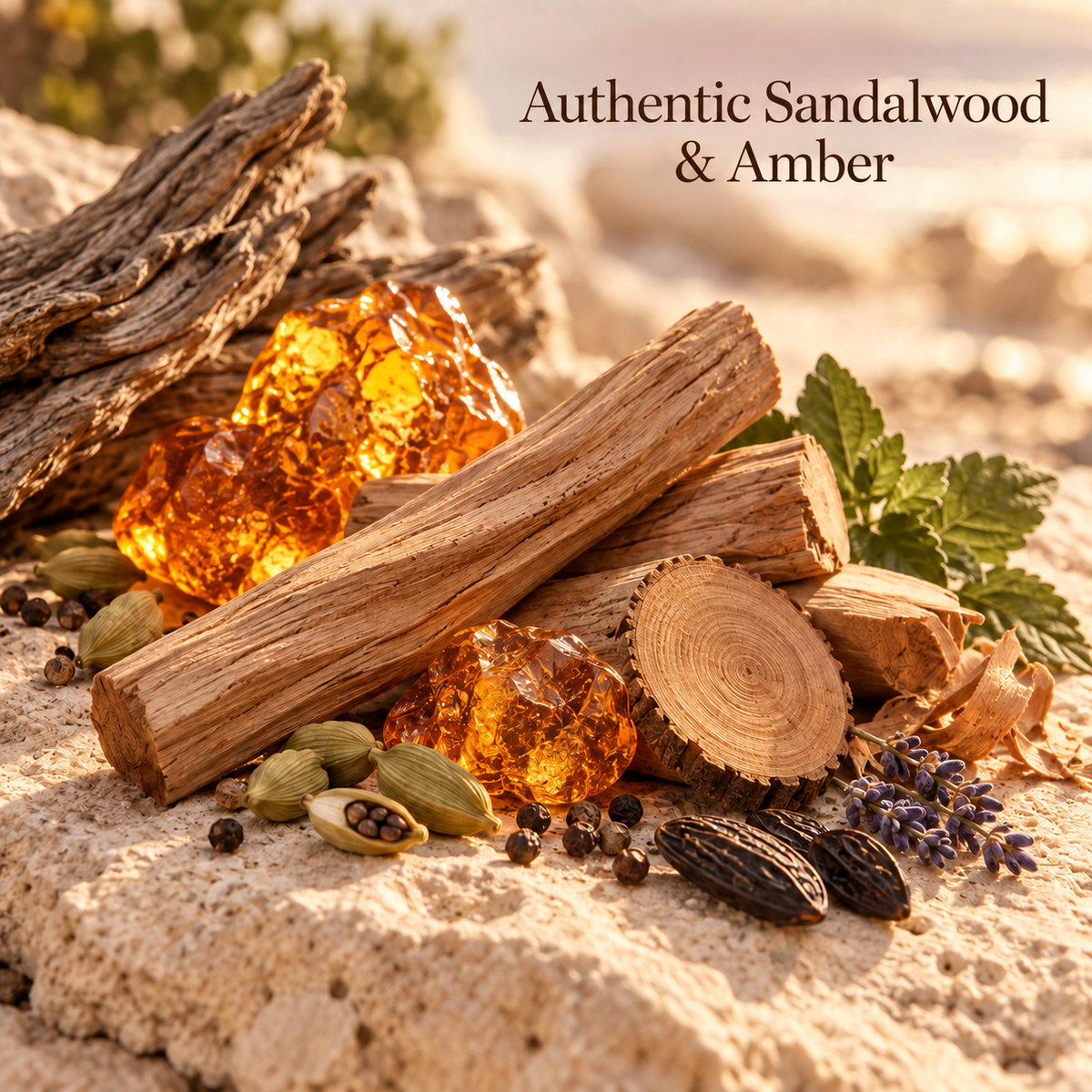 Amber Sandalwood Soy Candle with Wood Wick