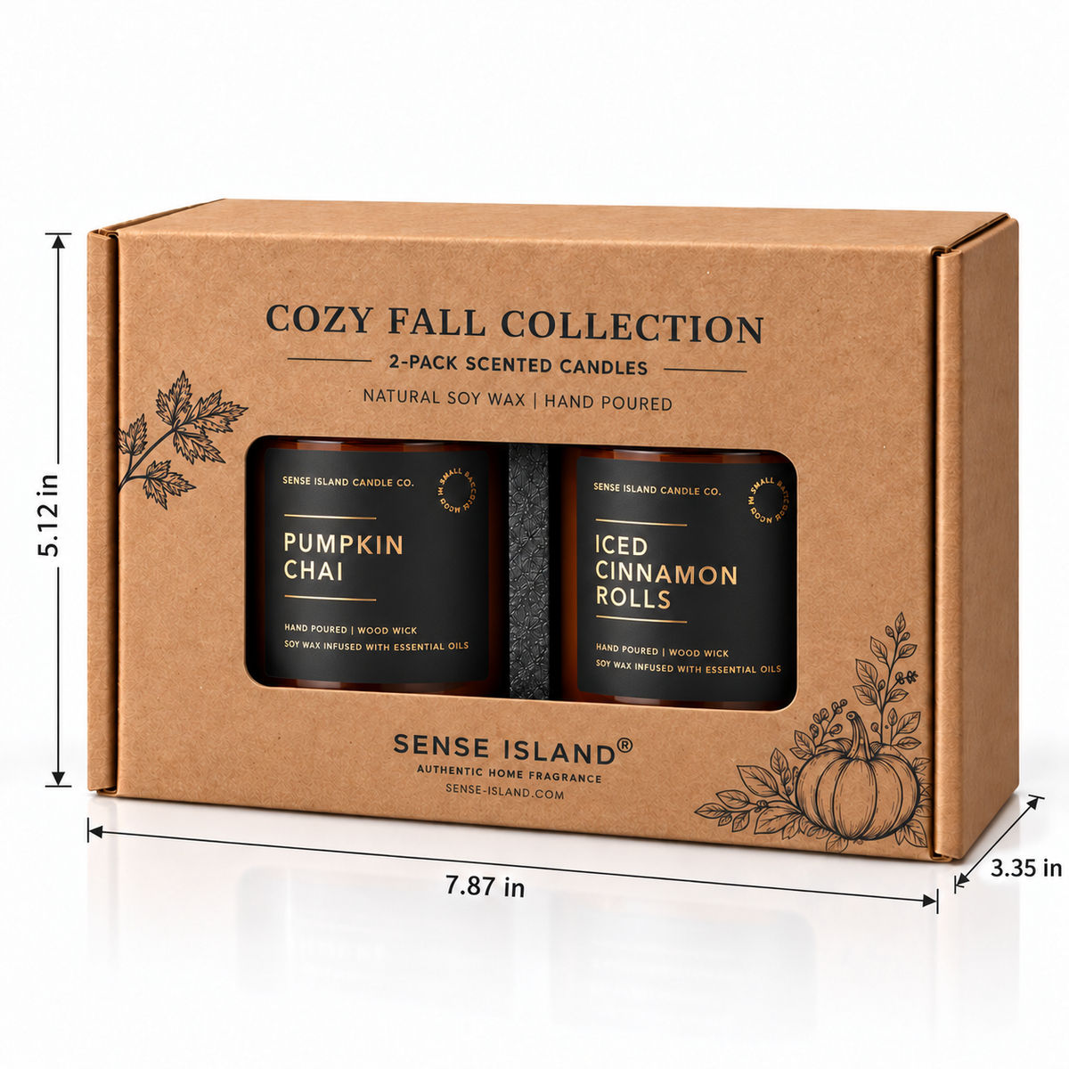 Pumpkin Chai + Cinnamon Rolls Cozy Fall Candle Gift Pack