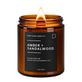 Amber Sandalwood Soy Candle with Wood Wick