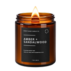 Amber Sandalwood Soy Candle with Wood Wick