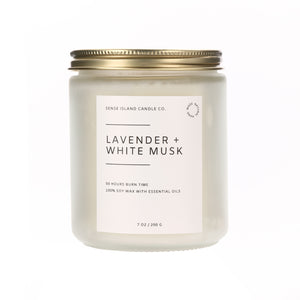 Lavender & White Musk Scented Candle | 7 Oz. Soy Candle Classic Collection