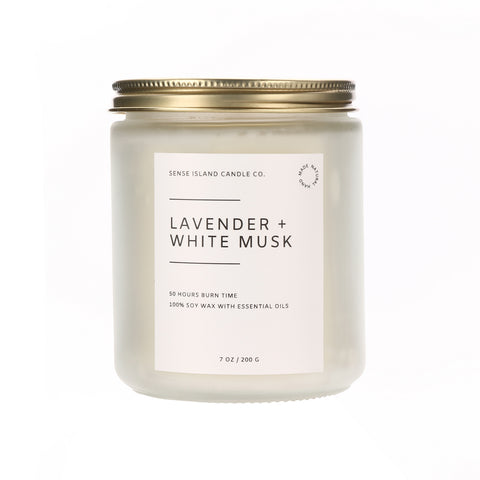 Lavender & White Musk Scented Candle | 7 Oz. Soy Candle Classic Collection