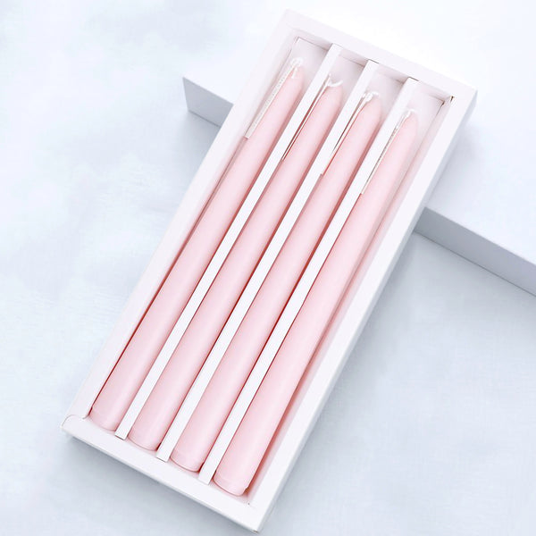Rose Scented Soy Wax Taper Candle Set - Pink