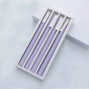 Lavender Scented Soy Taper Candle Set - Purple