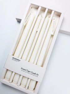 Vanilla Scented Soy Wax Taper Candle Set - Ivory