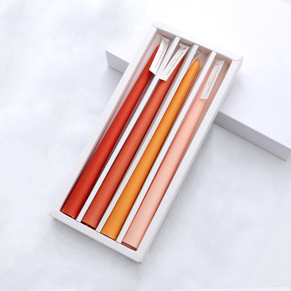 Orange Scented Soy Wax Taper Candle Set - Orange Shades